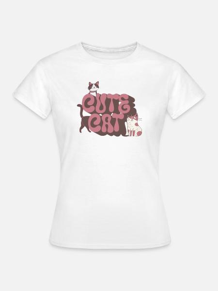 Cute Cat - Frauen T-Shirt - Weiß