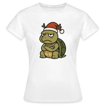 Grimmige Weihnachtsschildkröte - Frauen T-Shirt - Weiß - Vorne - AI Model Female 172 dark (172cm)