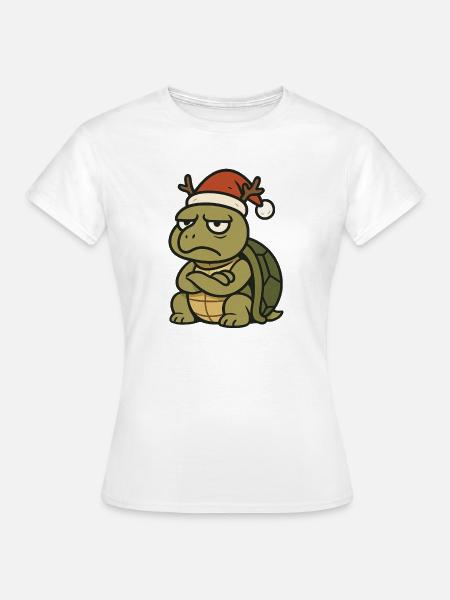 Grimmige Weihnachtsschildkröte - Frauen T-Shirt - Weiß