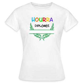 HOURRA Diplômée – Espace de noms - T-shirt Femme - blanc - Devant - AI Model Female 172 dark (172cm)