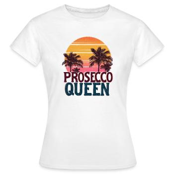 Plage vintage du coucher de soleil de Prosecco Queen - T-shirt Femme - blanc - Devant - AI Model Female 172 dark (172cm)