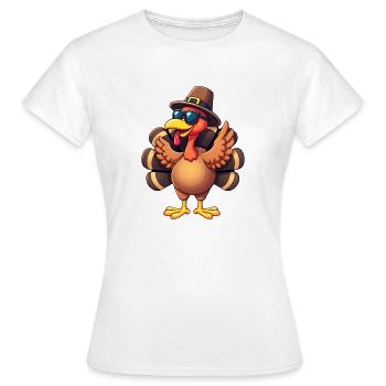 Thanksgiving Drôle Dinde de Thanksgiving - T-shirt Femme - blanc - Devant - AI Model Female 172 dark (172cm)