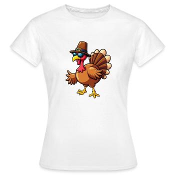 Thanksgiving Drôle Dinde de Thanksgiving - T-shirt Femme - blanc - Devant - AI Model Female 172 dark (172cm)