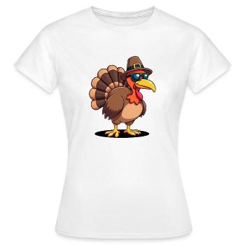 Thanksgiving Drôle Dinde de Thanksgiving - T-shirt Femme - blanc - Devant - AI Model Female 172 dark (172cm)