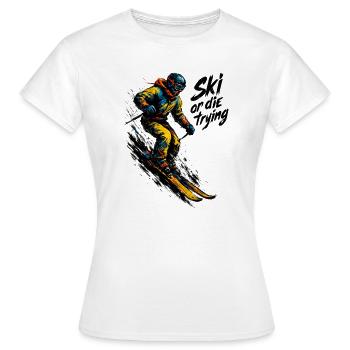 Skiing | Skier | Mountain - Women's T-Shirt - white - Front - AI Model Female 172 dark (172cm)