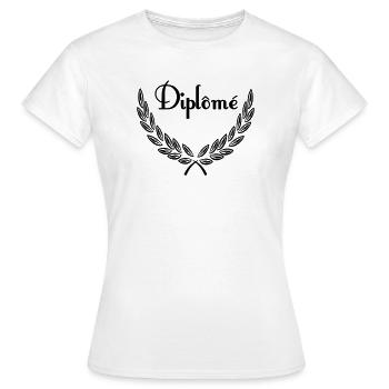 Diplôme – Lorbeerkranz - Frauen T-Shirt - Weiß - Vorne - AI Model Female 172 dark (172cm)