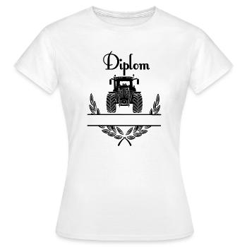 Diplom Tractor – Namensraum - Frauen T-Shirt - Weiß - Vorne - AI Model Female 172 dark (172cm)