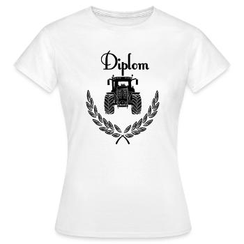 Diplom-Traktor - Frauen T-Shirt - Weiß - Vorne - AI Model Female 172 dark (172cm)