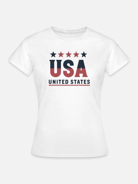 USA Flagge Vintage mit Used-Look - Frauen T-Shirt - Weiß