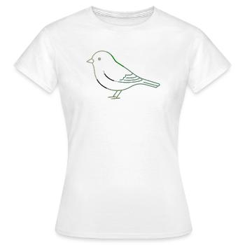 Oiseau linéaire vert minimaliste - T-shirt Femme - blanc - Devant - AI Model Female 172 dark (172cm)