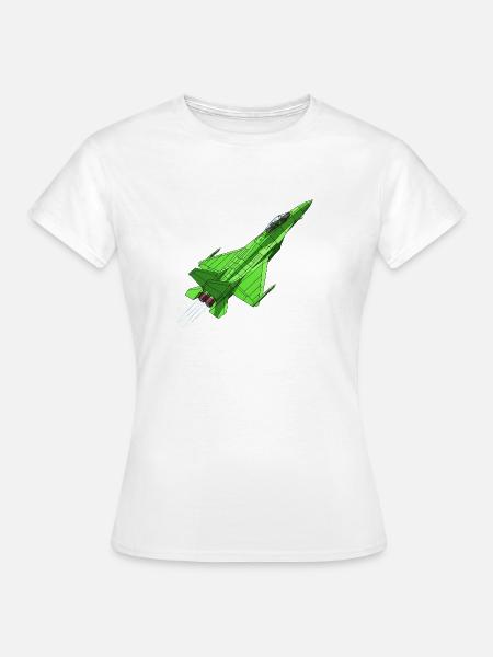 Grüner Geometrie-Jet - Frauen T-Shirt - Weiß