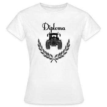 Diplom-Traktor - Frauen T-Shirt - Weiß - Vorne - AI Model Female 172 dark (172cm)