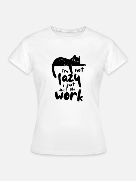 Faule Katze - Frauen T-Shirt - Weiß