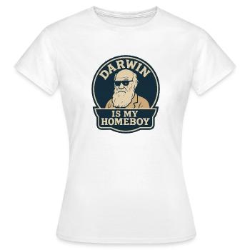 Charles Darwin Don Natural - T-shirt Femme - blanc - Devant - AI Model Female 172 dark (172cm)