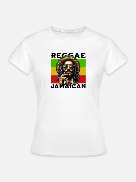 Jamaican Reggae Vibes Rastafari Style Artwork - Frauen T-Shirt - Weiß