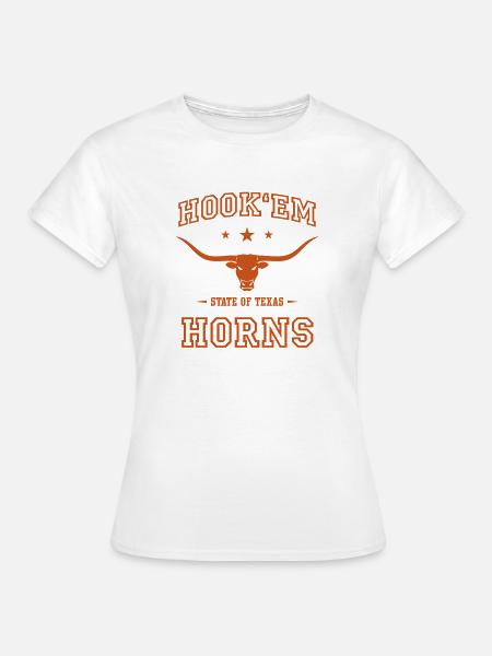 Hook'em Horns Texas Longhorns - Frauen T-Shirt - Weiß