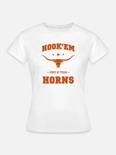 Hook'em Horns Texas Longhorns - Frauen T-Shirt - Weiß
