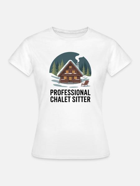 Gemütliches Chalet im Schneewald - Frauen T-Shirt - Weiß
