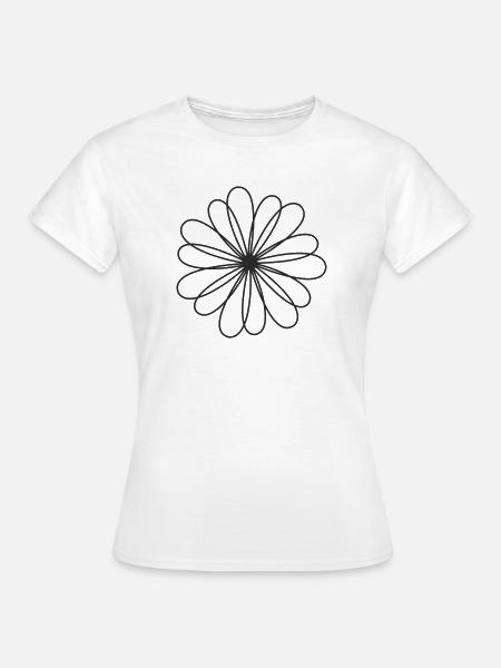 Blüte– Abstraktes Blütenmuster - Frauen T-Shirt - Weiß