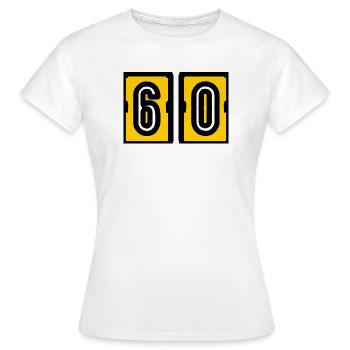 60. 60 ANS. 60e ANNIVERSAIRE. ANNIVERSAIRE 60 ANS. - T-shirt Femme - blanc - Devant - AI Model Female 172 dark (172cm)