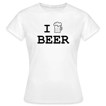 J'aime la bière / Alcool - T-shirt Femme - blanc - Devant - AI Model Female 172 dark (172cm)