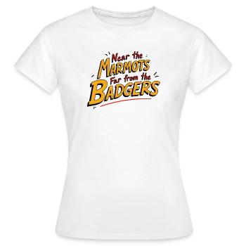 marmotte, marmottes, près des marmottes - T-shirt Femme - blanc - Devant - AI Model Female 172 dark (172cm)