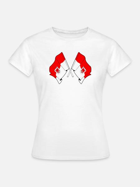 Vorarlberger Flaggen gekreuzt - Frauen T-Shirt - Weiß