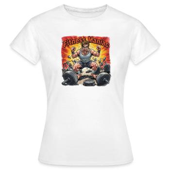 Fitness Maniac - Puissance explosive de salle de sport - T-shirt Femme - blanc - Devant - AI Model Female 172 dark (172cm)