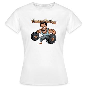 Graphique de la musculation Fitness Maniac - T-shirt Femme - blanc - Devant - AI Model Female 172 dark (172cm)