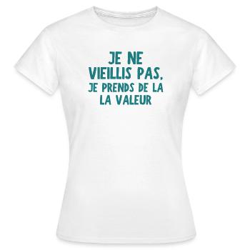 I Take Value Humor - Women's T-Shirt - white - Front - AI Model Female 172 dark (172cm)