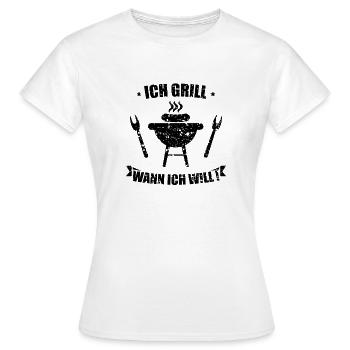 Je fais griller quand je veux / griller, je fais un barbecue en disant - T-shirt Femme - blanc - Devant - AI Model Female 172 dark (172cm)