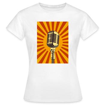 Microphone rétro classique rayonnant d’âme - T-shirt Femme - blanc - Devant - AI Model Female 172 dark (172cm)