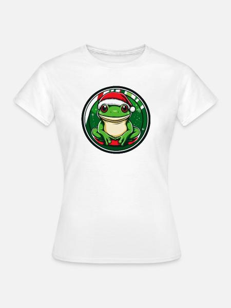 Frosch Weihnachten Comic - Frauen T-Shirt - Weiß