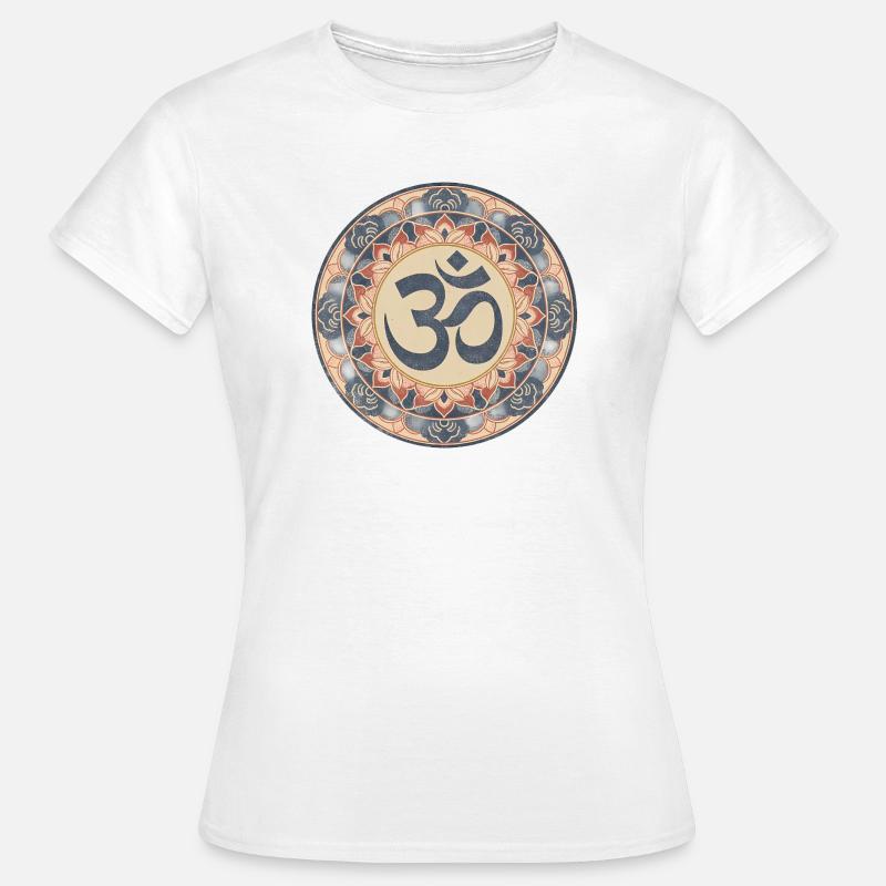 Om Mandala Zen Pattern - T-shirt Femme - blanc