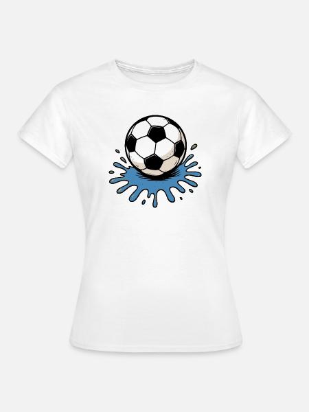 Spritzender Fußball - Frauen T-Shirt - Weiß