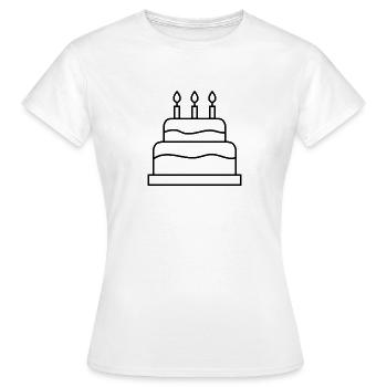 Gâteau d'anniversaire - T-shirt Femme - blanc - Devant - AI Model Female 172 dark (172cm)