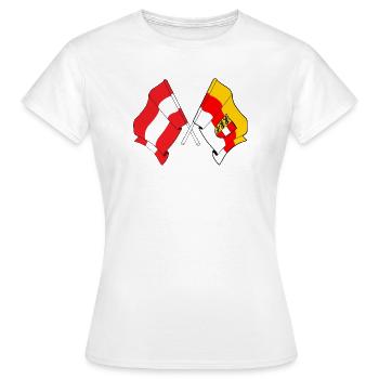 Drapeaux croisés de l’Autriche et de la Carinthie - T-shirt Femme - blanc - Devant - AI Model Female 172 dark (172cm)