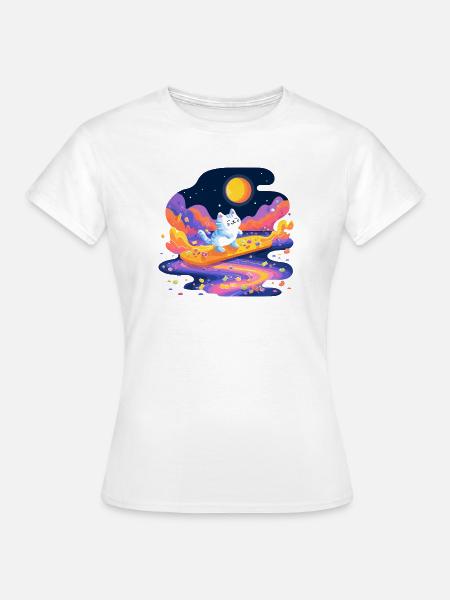 Katzen auf Zuckerstrom - Frauen T-Shirt - Weiß