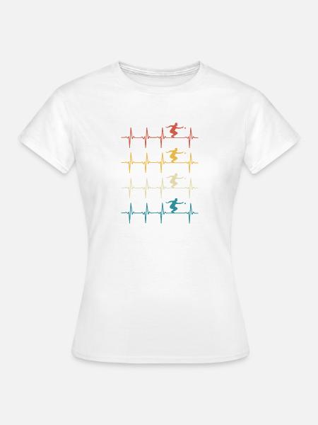 Pétanque Herzschläge Geschenk-Bowler - Frauen T-Shirt - Weiß