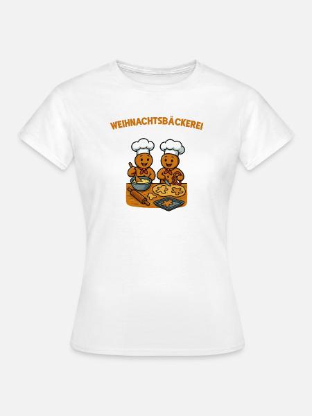 Weihnachtsbäckerei Lebkuchenmann Cartoon - Frauen T-Shirt - Weiß