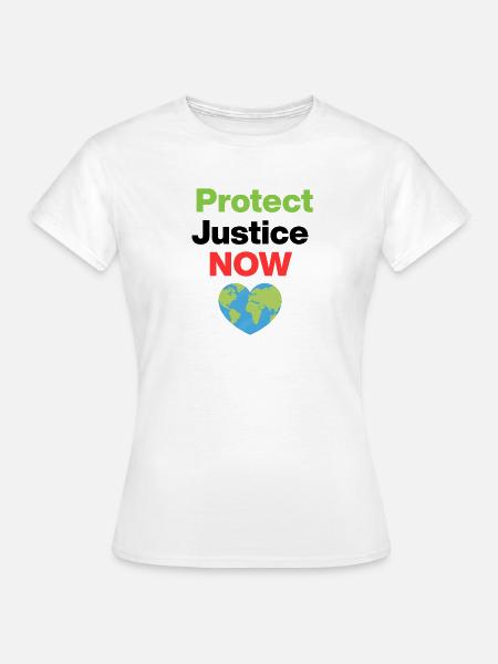 Protect Justice – Act Now, Öloogisch, Umwelt - T-shirt dam - vit