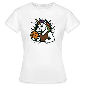La mascotte de basketball licorne perce - T-shirt Femme - blanc - Devant - AI Model Female 172 dark (172cm)