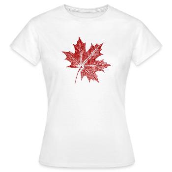 Feuille d’érable - T-shirt Femme - blanc - Devant - AI Model Female 172 dark (172cm)