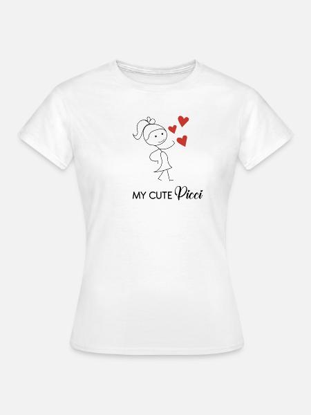 Süßes Mädchen mit kleinen Herzen - Frauen T-Shirt - Weiß