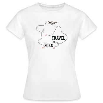Né pour voyager - T-shirt Femme - blanc - Devant - AI Model Female 172 dark (172cm)