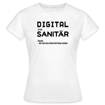 digital sanitaer - Women's T-Shirt - white - Front - AI Model Female 172 dark (172cm)