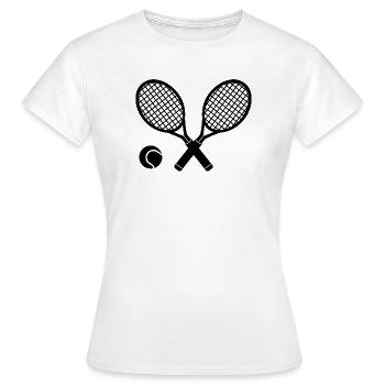Raquette de tennis - T-shirt Femme - blanc - Devant - AI Model Female 172 dark (172cm)