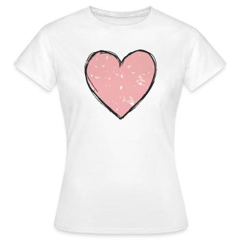 Delicate Pink Heart - Women's T-Shirt - white - Front - AI Model Female 172 dark (172cm)