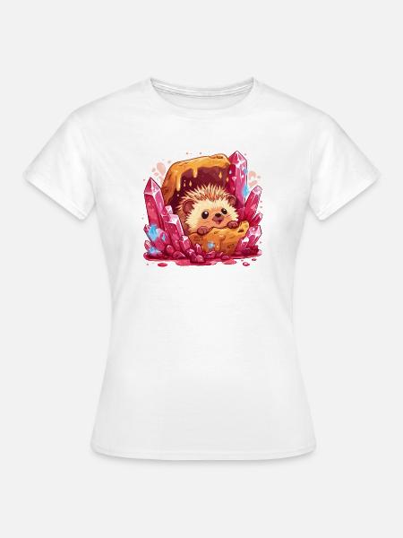 Igel im Kristallhonig Nest - Frauen T-Shirt - Weiß