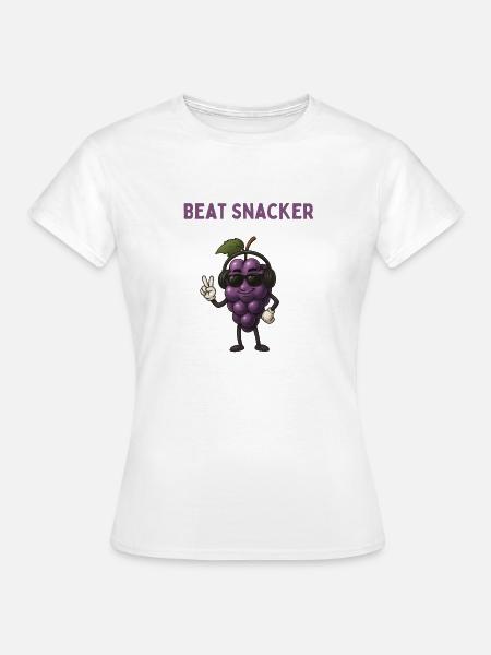 Beat Snacker Traube Kopfhörer - Frauen T-Shirt - Weiß